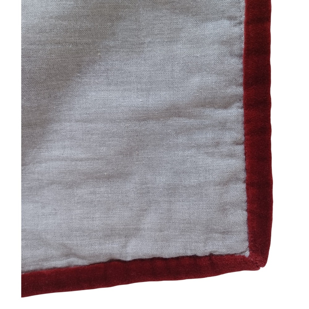 Pottery Barn Red Velvet King Pillow Shams Set of 2 Quilted Hand Stitched Luxury - Picture 5 of 7